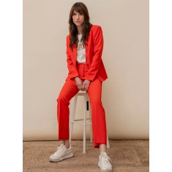 Pantalon tailleur infroissable orange