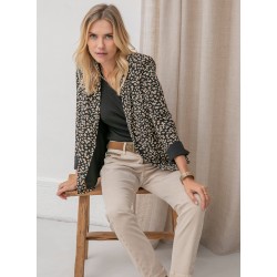 Fließende Jacke mit Leopardenmuster