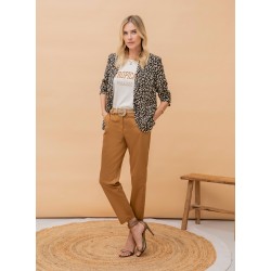 Pantalon seconde peau coloris caramel