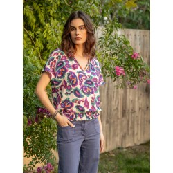 Bluse mit Multico-Print