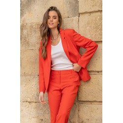 Wrinkle-free orange suit jacket