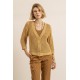 Gilet maille filet ocre