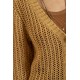 Gilet maille filet ocre