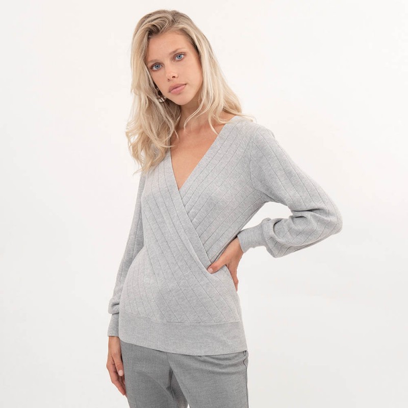 Pull, Elsy - Pull Cache Coeur Gris