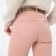 Pantalon coupe slim taille basse teinture vintage rose