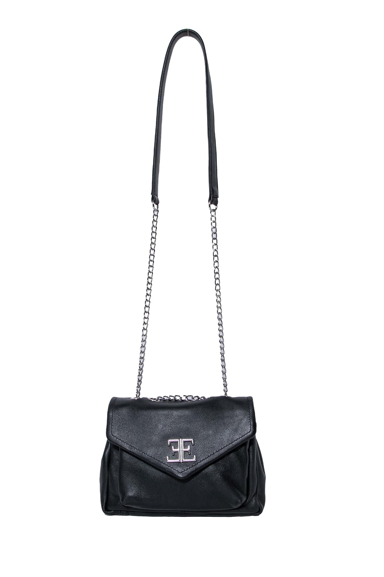 Sac pochette en cuir noir | Elora