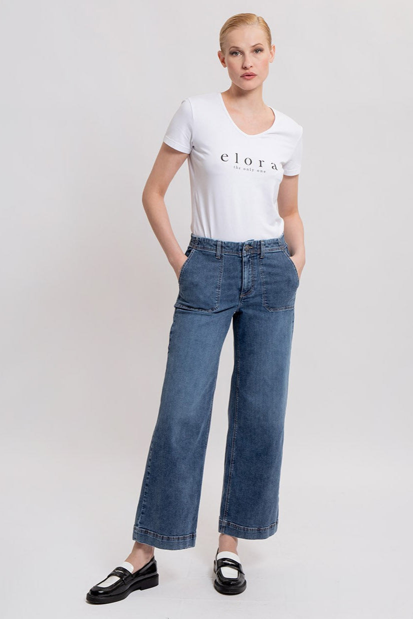 Jean large bleu foncé | Elora