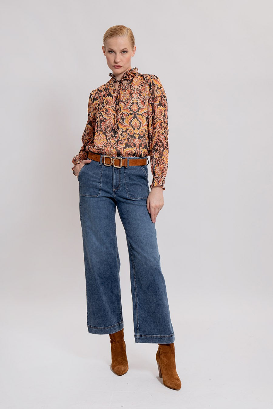 Jean large bleu foncé | Elora