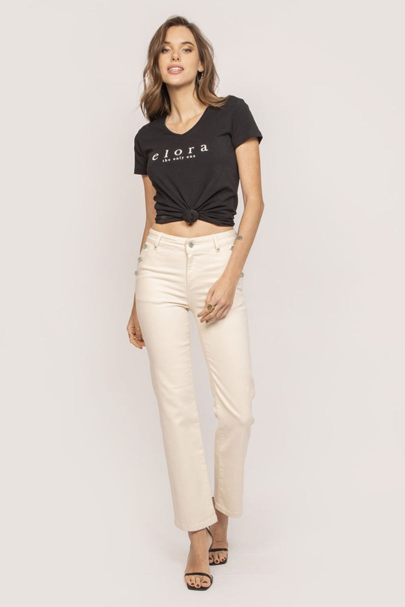 Jean droit à pont écru | Elora