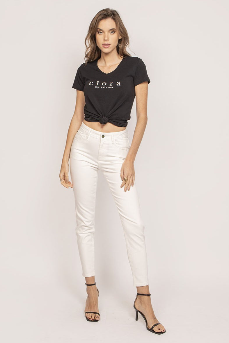 Jean slim 7/8ème blanc | Elora
