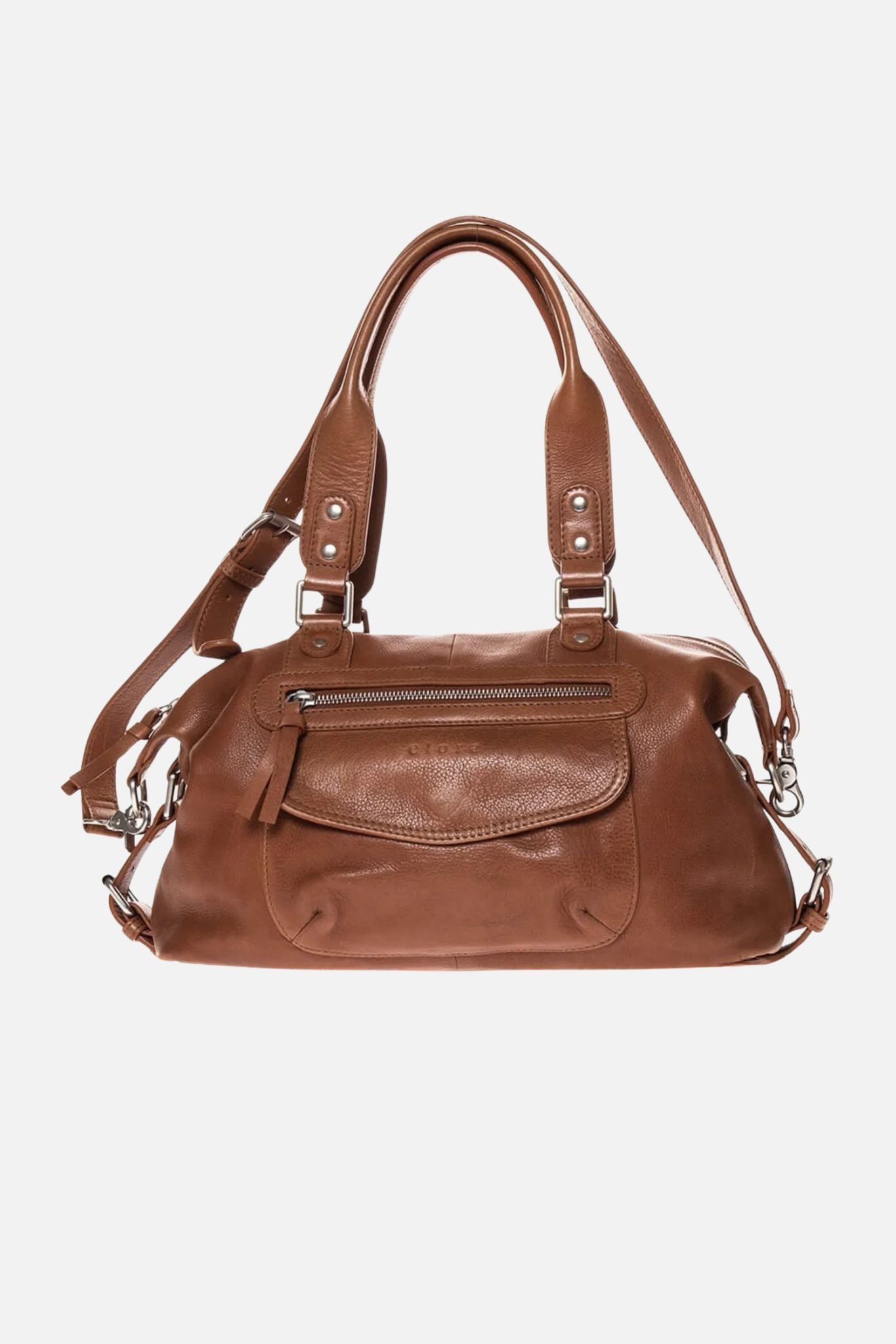 Sac bowling en cuir camel | Elora