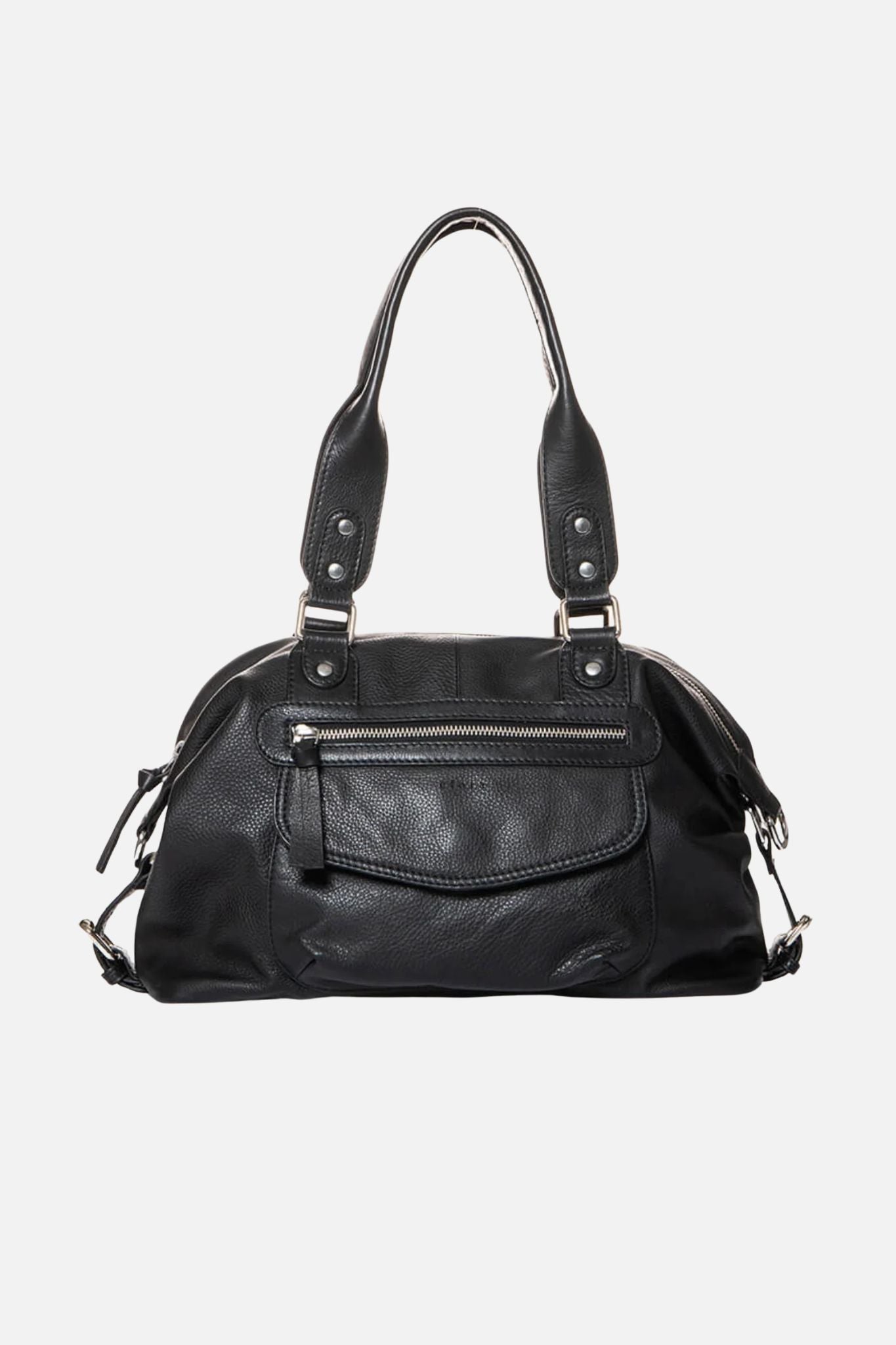 Sac bowling  en cuir noir | Elora