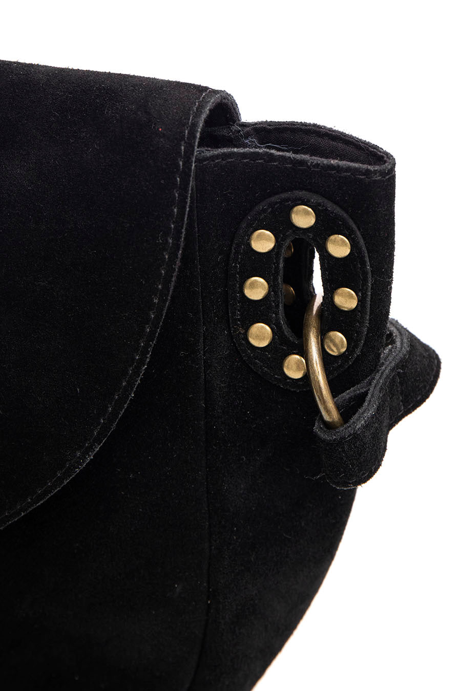 Sac besace demi lune en suédine noir | Elora