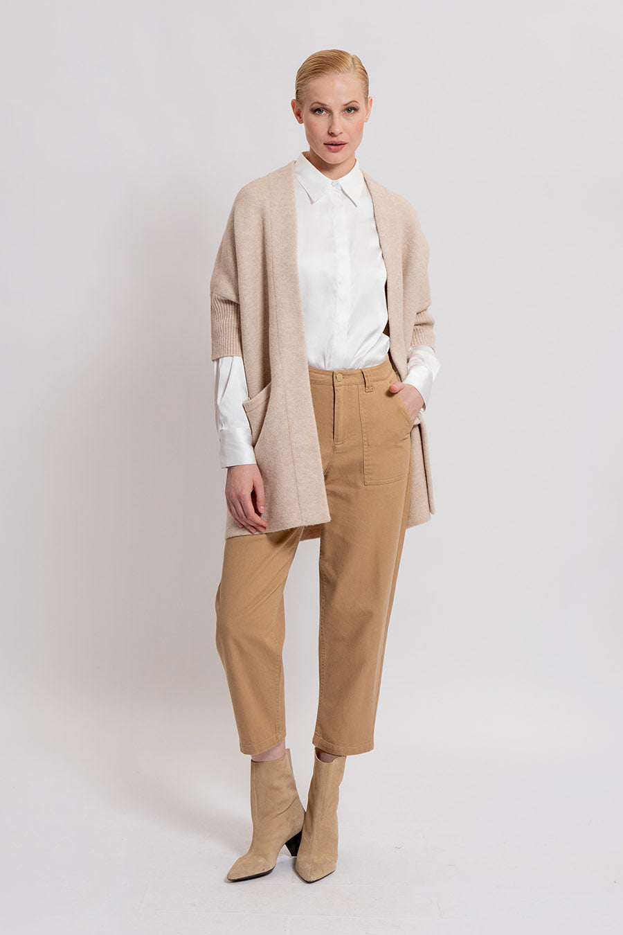 Pantalon coupe loose coloris beige | Elora
