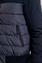 Blouson matelassé à capuche coloris navy | Elora