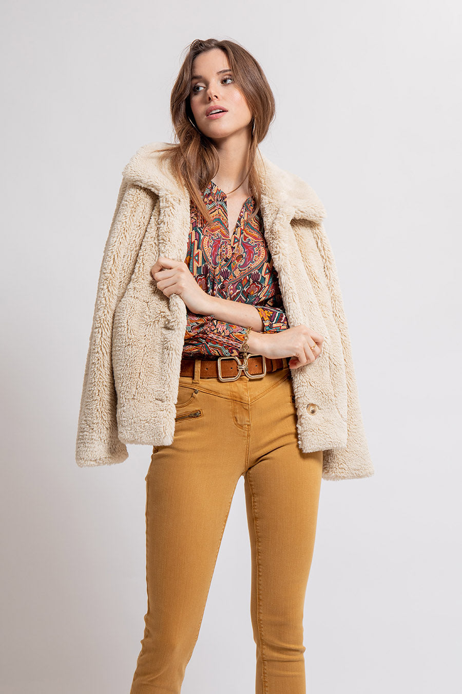 Blouse esprit ethnique multicolore | Elora