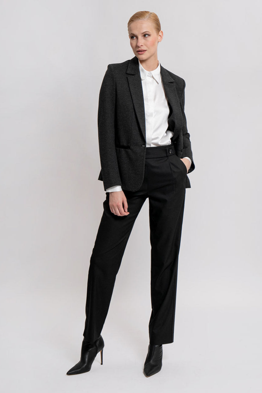 Pantalon large à fines rayures gris | Elora