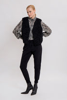 Blouse imprimé serpent noir et beige | Elora