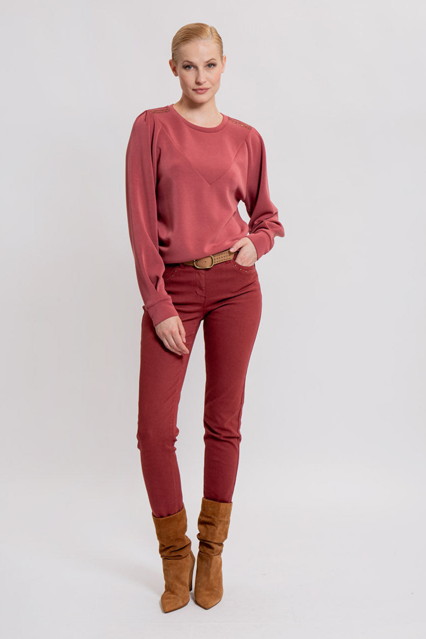 Sweat ultra doux coloris grenat | Elora