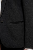 Veste tailleur en maille milano gris chiné | Elora