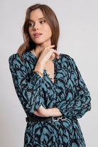 Robe droite imprimé floral bleu | Elora