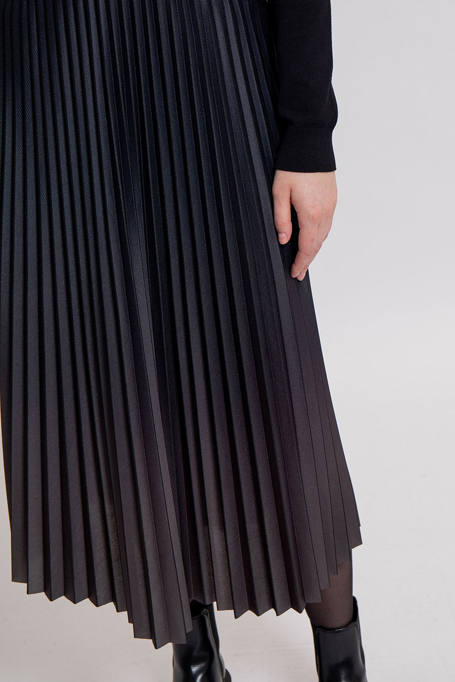 Jupe plissée tie and dye navy et kaki | Elora