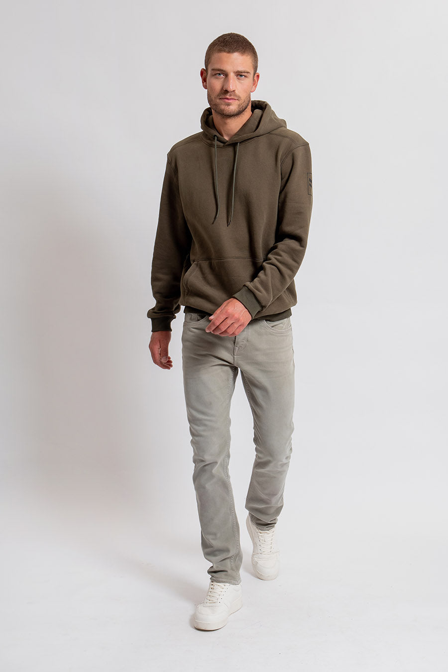 Pantalon coupe droite kaki clair | Elora