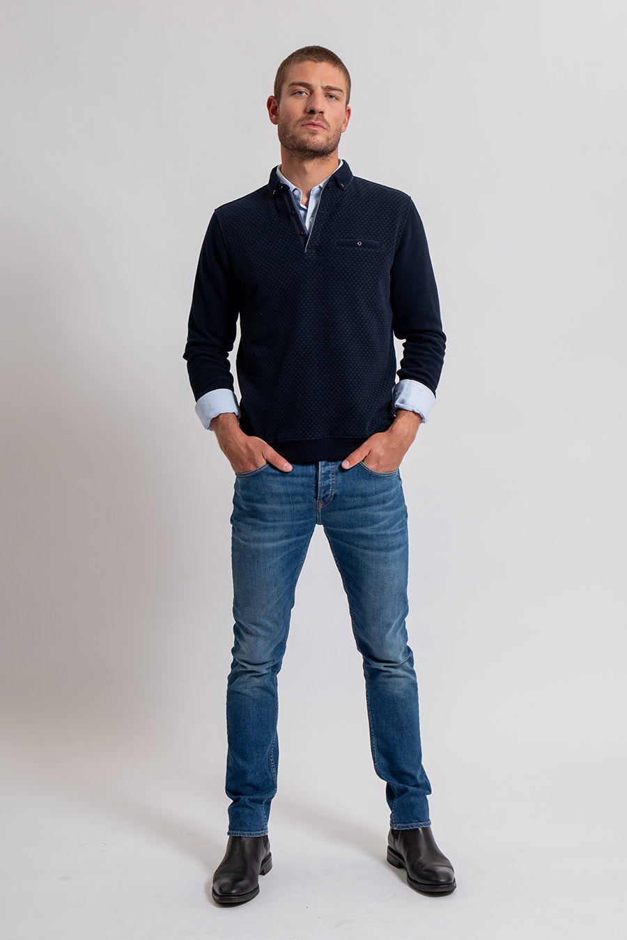 Jean coupe droite fittée bleu | Elora