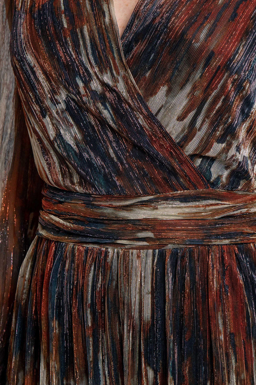 Robe multicolore en maille résille incrustée de lurex | Elora