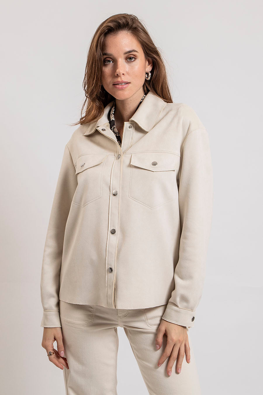 Surchemise en suédine écrue | Elora