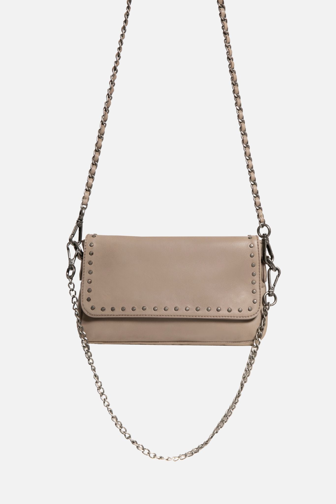 Pochette en cuir taupe | Elora