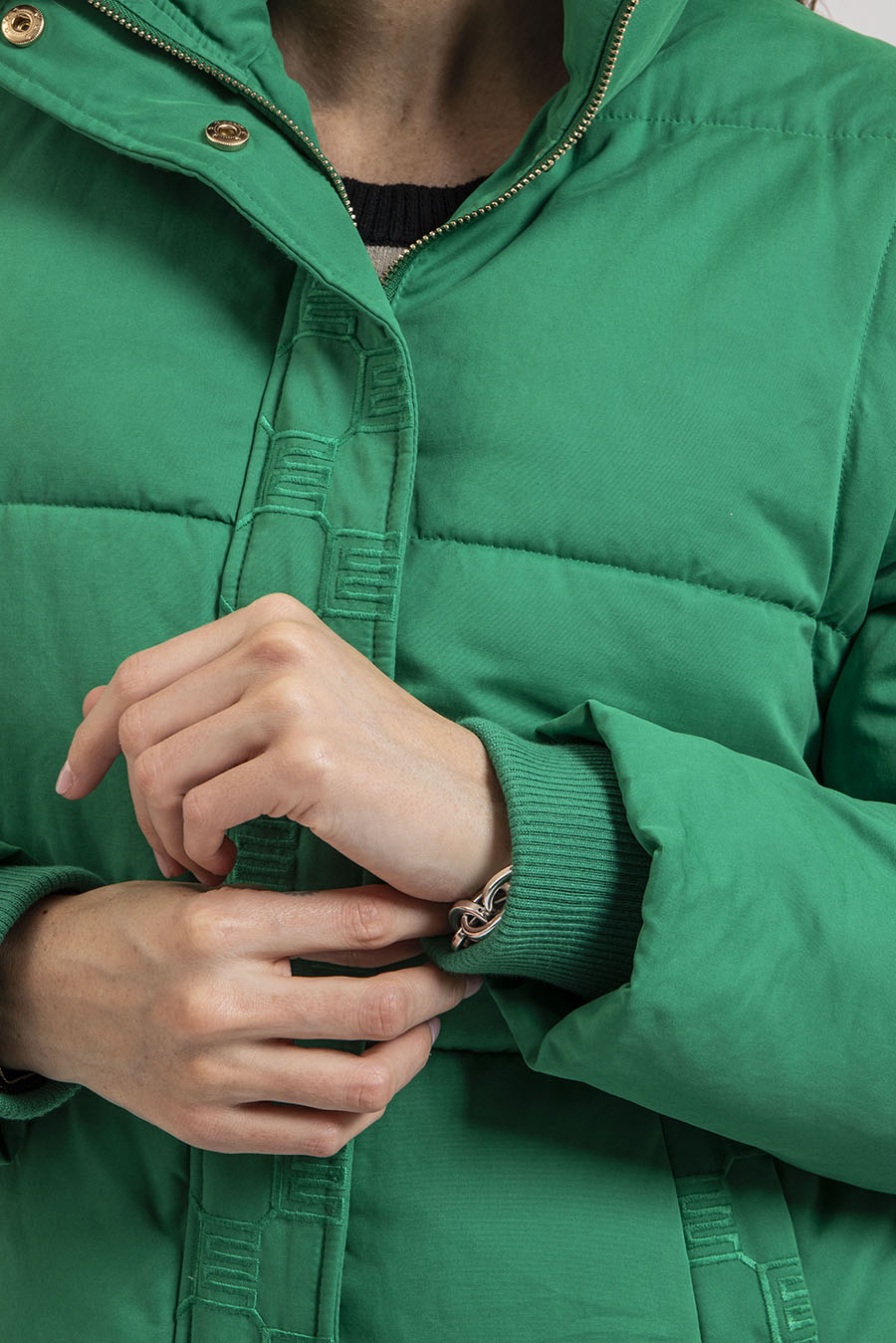 Doudoune verte manches amovibles | Elora
