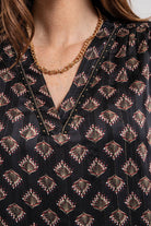Robe courte imprimé noir et bordeaux | Elora