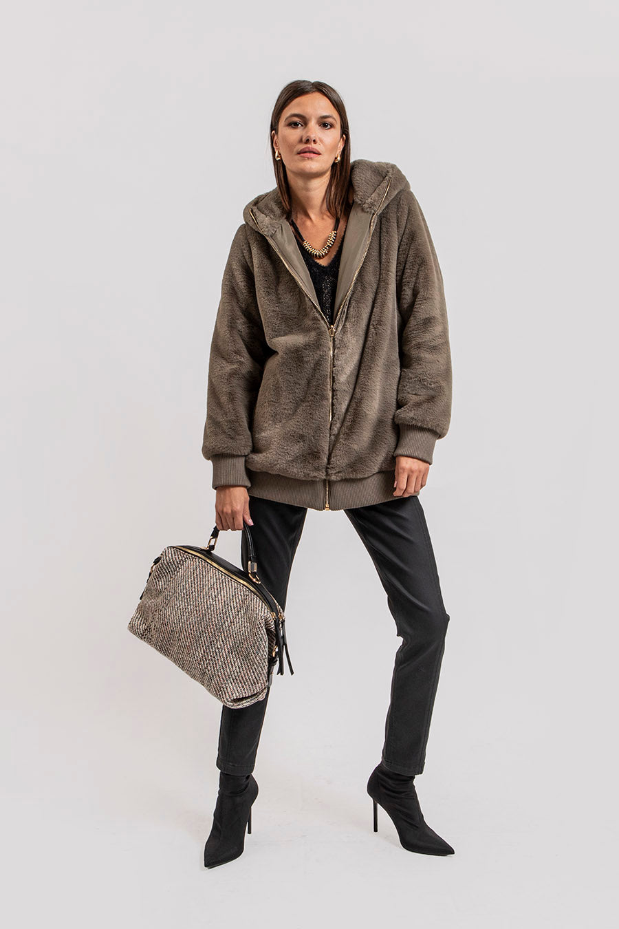 Manteau réversible bronze | Elora