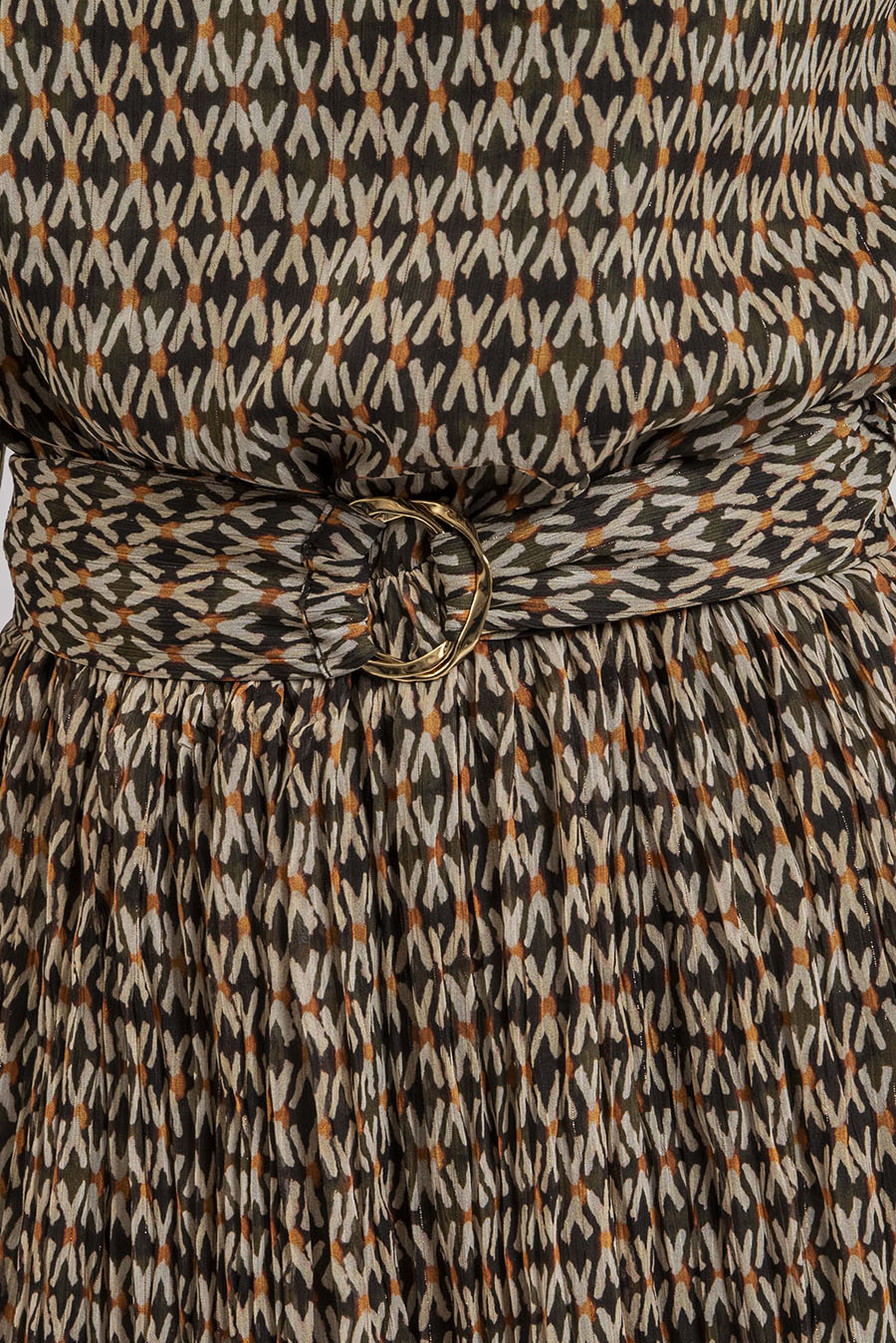 Robe courte imprimé graphique orange | Elora