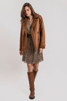 Manteau réversible coloris toffee | Elora
