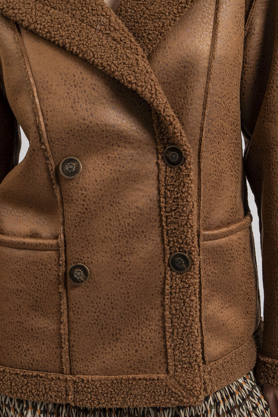 Manteau réversible coloris toffee | Elora