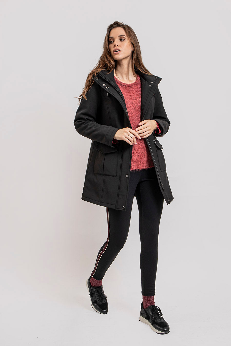Pull coloris bruyère détails dentelle | Elora