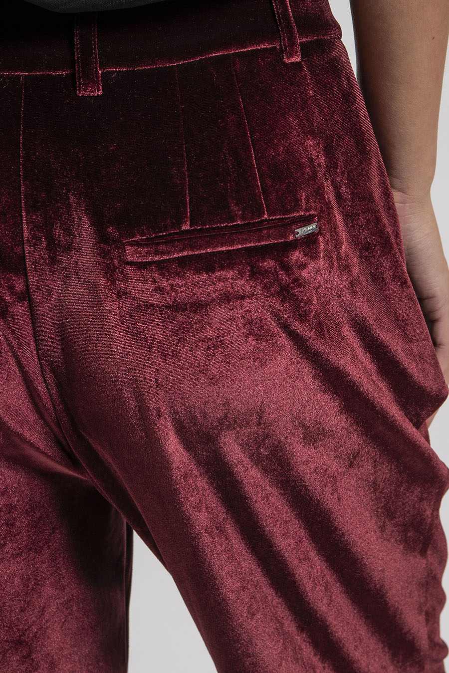 Pantalon de costume en velours bordeaux | Elora