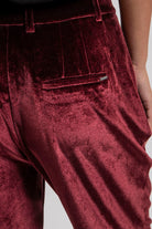 Pantalon de costume en velours bordeaux | Elora