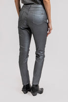 Pantalon slim gris argent | Elora