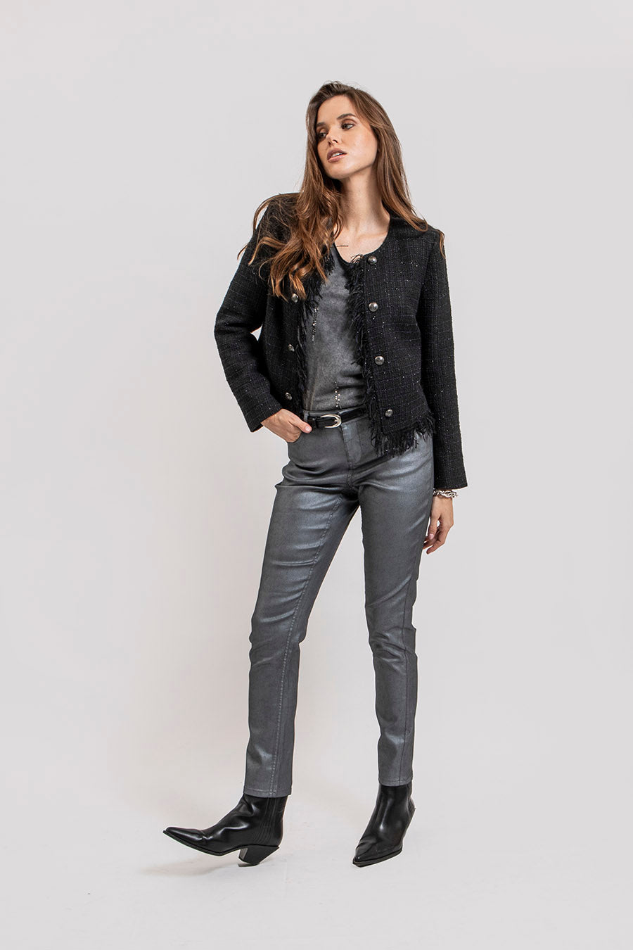 Tee-Shirt brodé gris | Elora