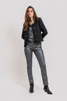 Pantalon slim gris argent | Elora