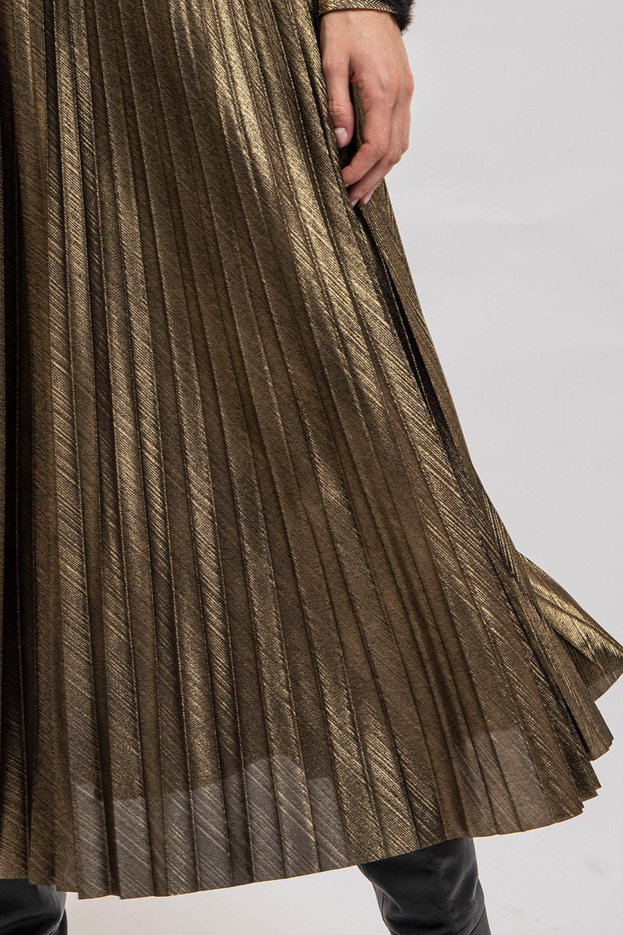 Jupe plissée soleil bronze | Elora