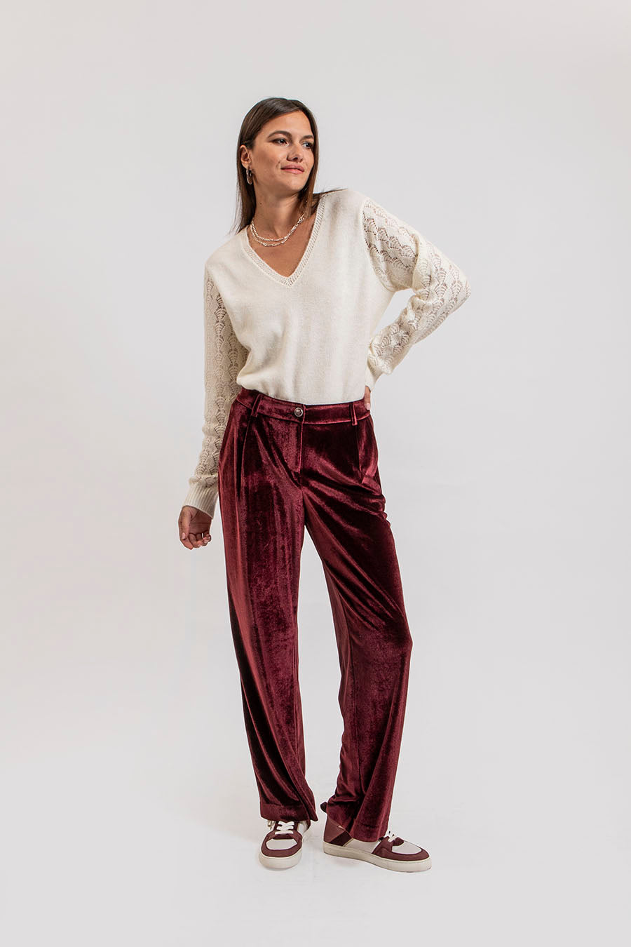 Pull ajouré coloris écru | Elora