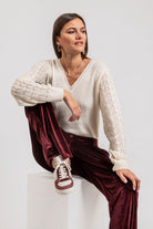 Pull ajouré coloris écru | Elora
