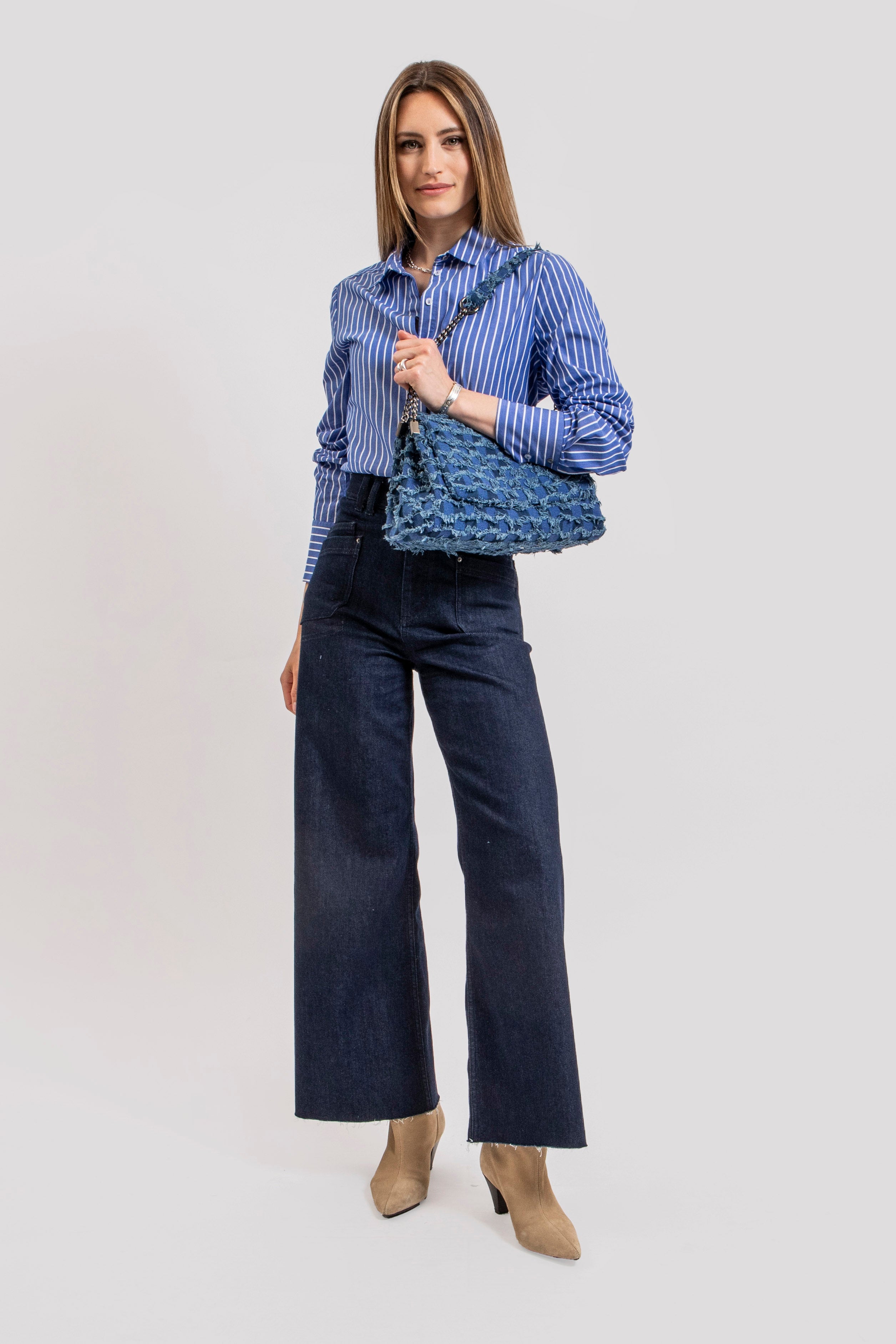 Jean wide leg denim brut | Elora