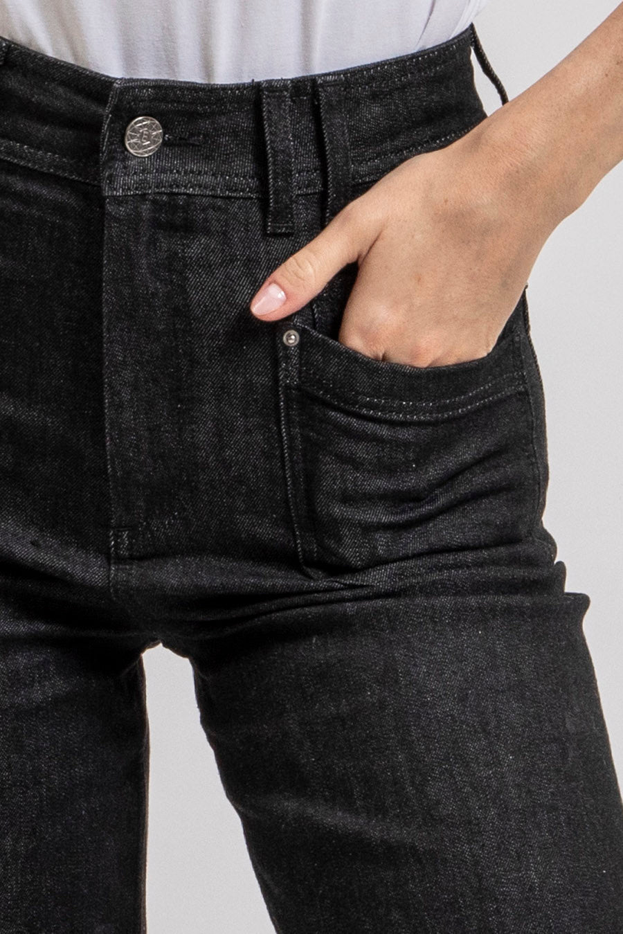 Jean wide leg denim noir | Elora