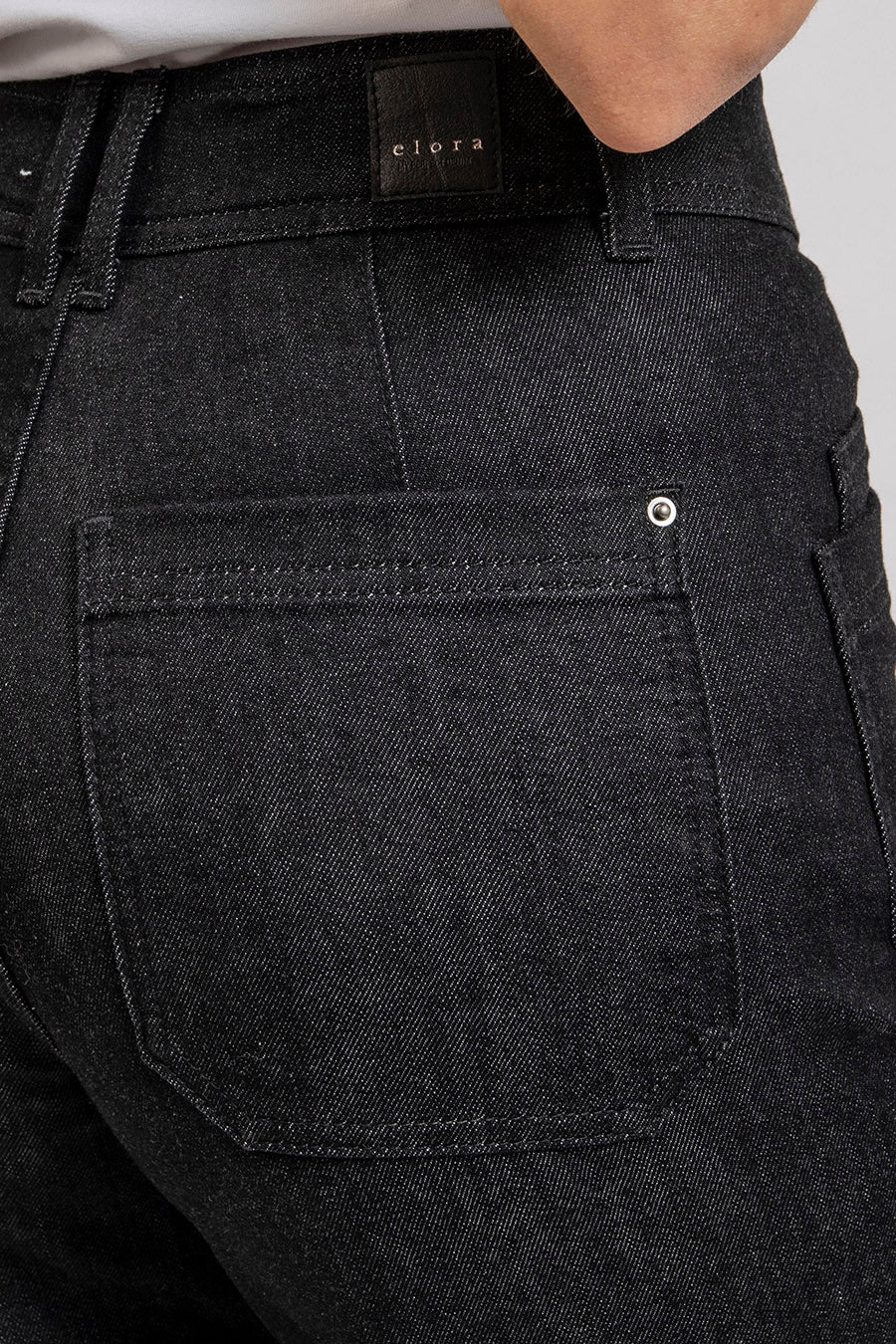 Jean wide leg denim noir | Elora