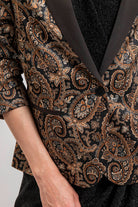Veste tailleur imprimé baroque noir et beige | Elora